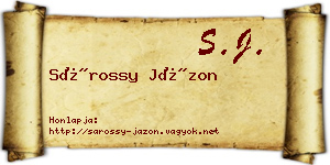 Sárossy Jázon névjegykártya